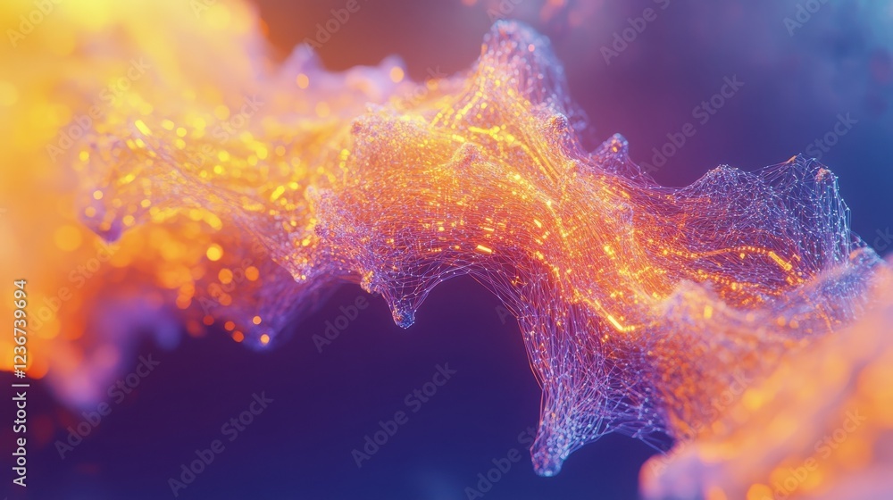 Poster abstract data transmission visualization. big data code representation. futuristic network or busine