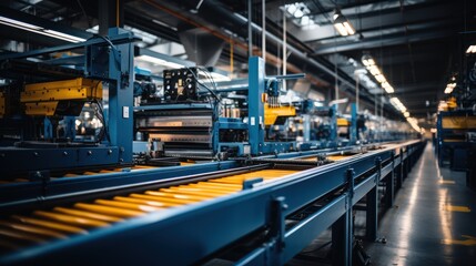 Modern Industrial Factory: Automated Production Line