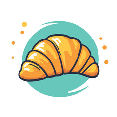 Vector illustration of a croissant in a clip art