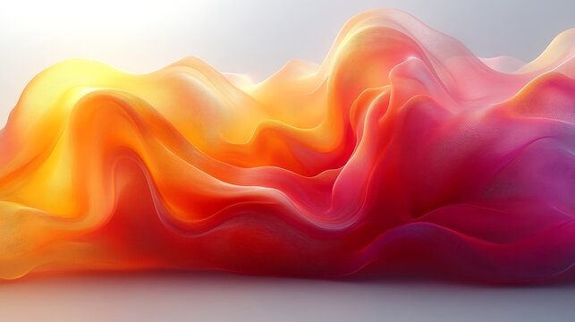 Abstract Warm Colored Waves Flowing Landscape