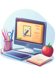 Attach assignment isolated cartoon vector illustrations. Attaching a task in a virtual classrooms, online teaching app, data visualizations, distance training, degree programs vector cartoon.