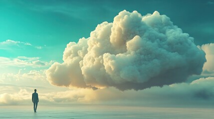 Cloud computing's role in transferring vast amounts of big data visualized with futuristic technology.