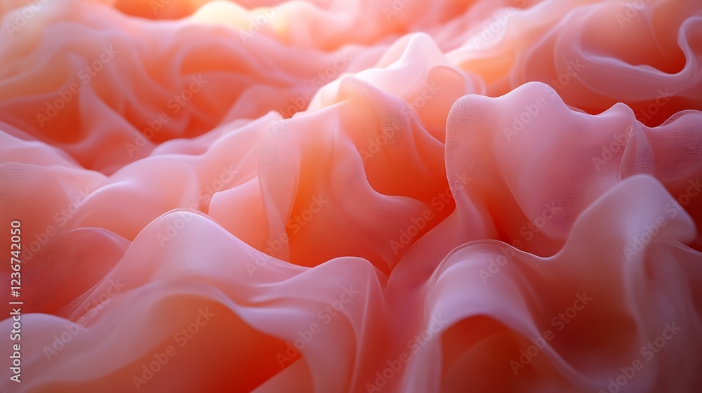 Poster Abstract Coral Pink Fabric Draped Softly