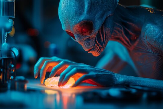 Extraterrestrial scientist conducting a mysterious experiment........