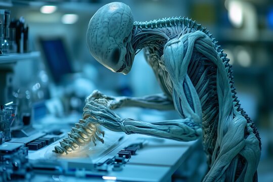Extraterrestrial scientist conducting a mysterious experiment........