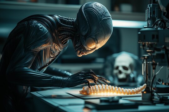 Extraterrestrial scientist conducting a mysterious experiment........