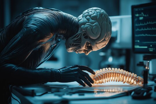Extraterrestrial scientist conducting a mysterious experiment........