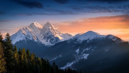 sunset in the mountains