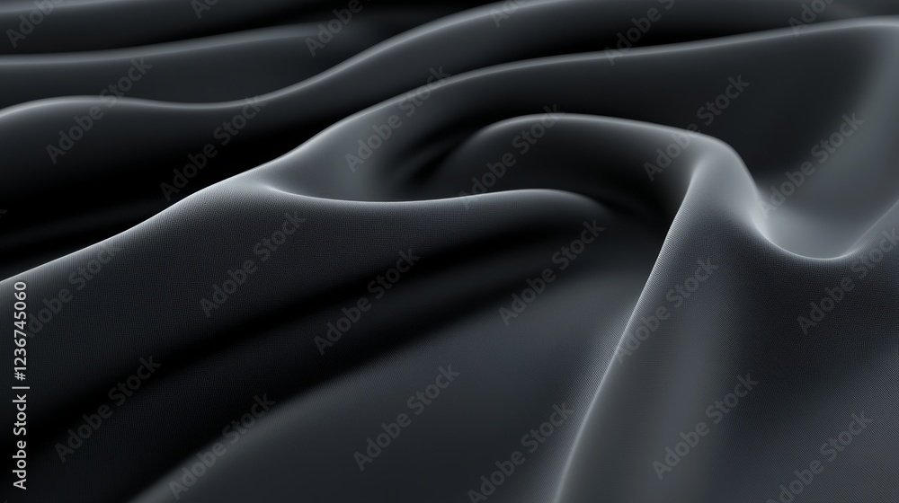 Poster dark fabric with soft folds providing a chaotic but elegant background for design projects