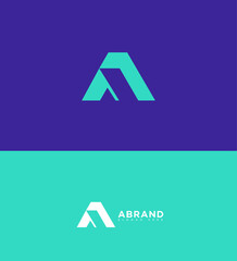 Modern Geometric A Logo Design  Dual Tone Branding Identity