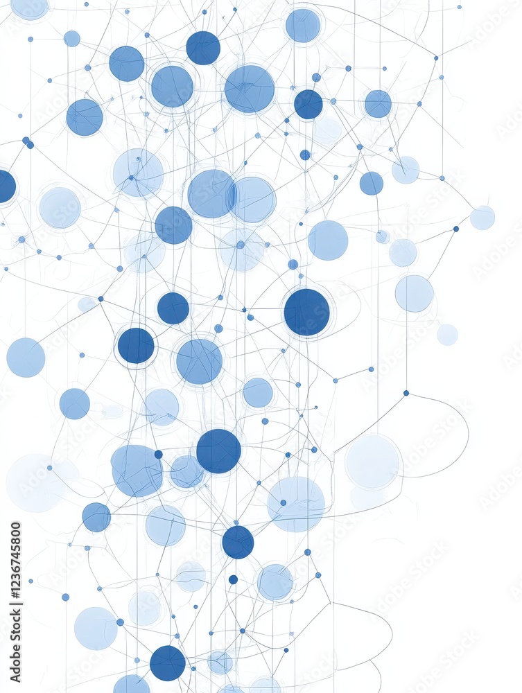 Poster abstract background for b2b presentation with interconnected dots and lines symbolizing business con