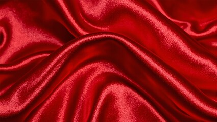 Luxurious crimson silk with glossy reflections and rippling waves