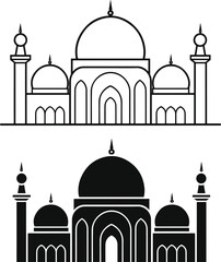 Mosque Line Art Icon, Vector Outline Illustration