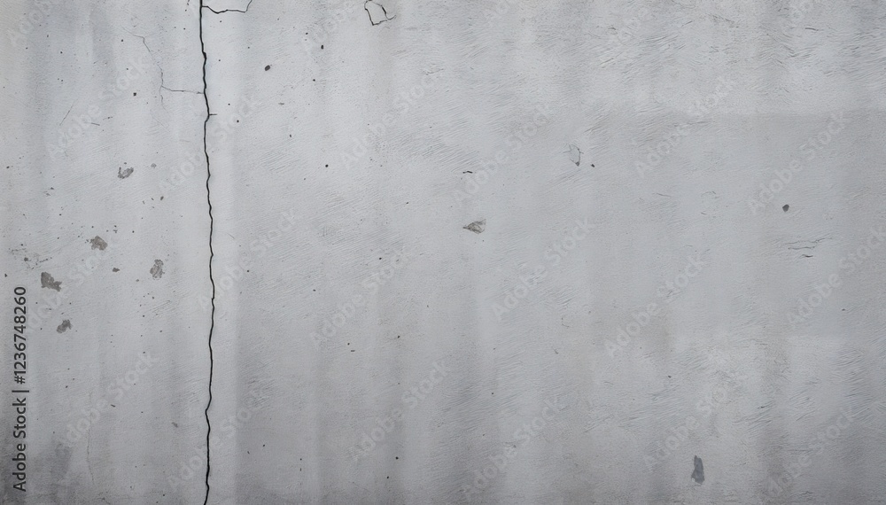 Poster textured wall with prominent crack running vertically down surface wall shows signs of age and weath
