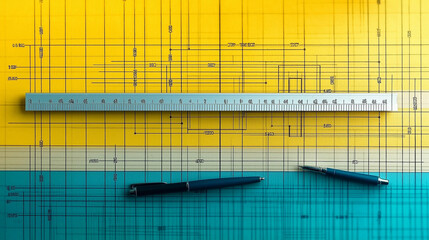 A series of photographs of an architectural bureau. Drawings, buildings and people at work.