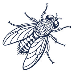 fly in engraved style  vector image