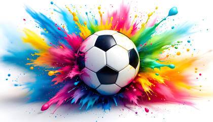 Vibrant Soccer Ball Explosion: A Colorful Celebration of Sport