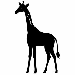 Giraffe Silhouette in Artful Vector Style