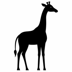 Giraffe Silhouette in Artful Vector Style