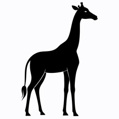 Giraffe Silhouette in Artful Vector Style