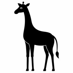 Giraffe Silhouette in Artful Vector Style