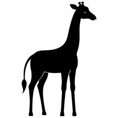 Giraffe Silhouette in Artful Vector Style