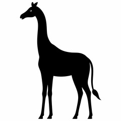Giraffe Silhouette in Artful Vector Style