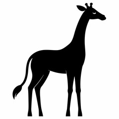 Giraffe Silhouette in Artful Vector Style