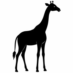 Giraffe Silhouette in Artful Vector Style