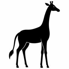 Giraffe Silhouette in Artful Vector Style