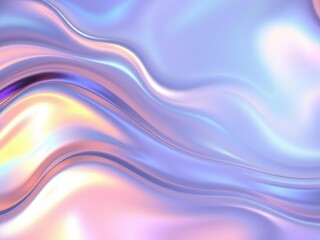 Iridescent wave pattern with holographic glow, dynamic waves, space-inspired design, celestial decor