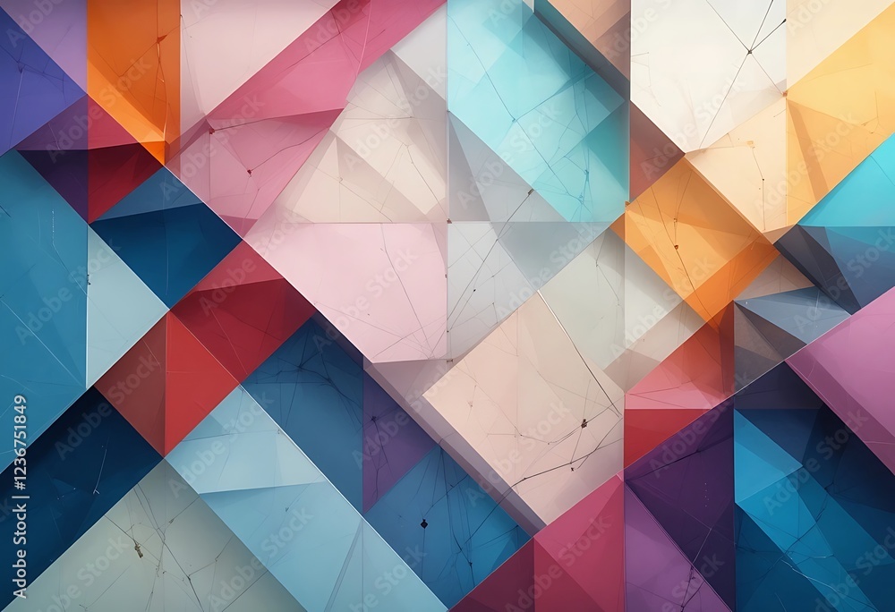 Poster abstract geometric pattern colorful triangles