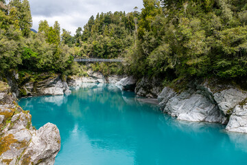Obraz premium View of turquoise water in Hokitika Gorge, New Zealand