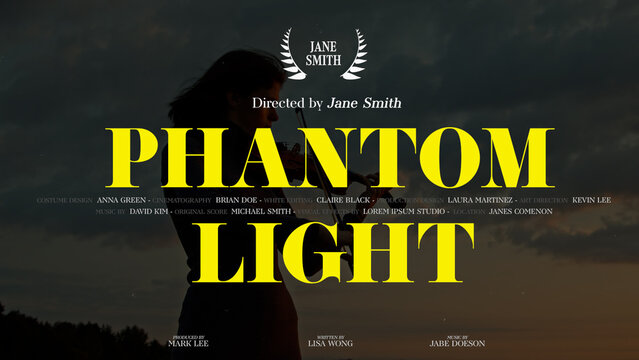 Cinematic Film Title Card, Movie Poster Typography Overlay 22 , ( Wide - Square - Vertical )
