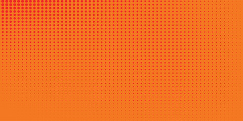 Dots halftone orange color pattern gradient texture with technology digital background. Dots pop art comics with summer background modern grunge