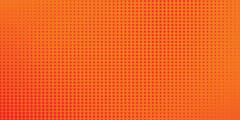Dots halftone orange color pattern gradient texture with technology digital background. Dots pop art comics with summer background modern grunge