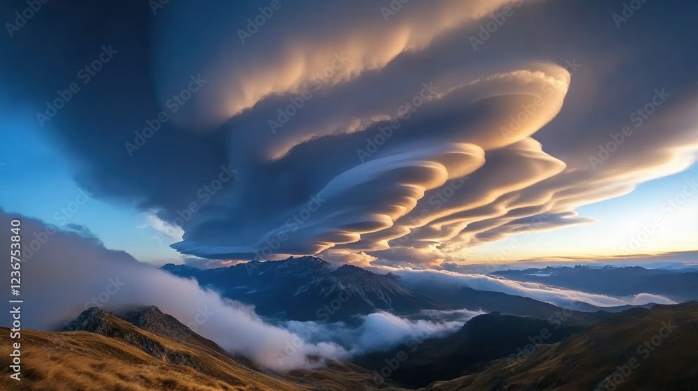 Poster a time-lapse of clouds racing across the sky, symbolizing the passage of time