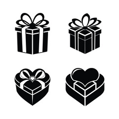 set of gift boxes heart shaped