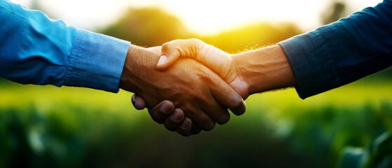 Community well-being initiative celebrating partnerships in agriculture sunset background human connection natural setting collaborative spirit