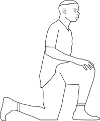 the illustration of man doing a silent kneeling pose.