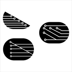 Set of Circuit technology logo vector template.	
circuit board icon vector.Central processing unit, computer processor, chip symbol. Abstract technology logo.