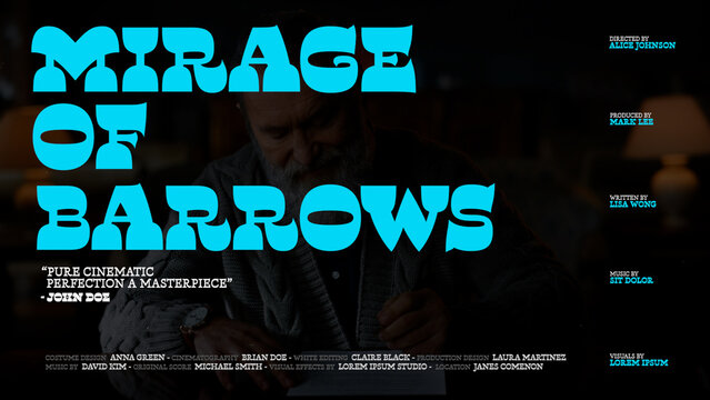 Cinematic Film Title Card, Movie Poster Typography Overlay 33 , ( Wide - Square - Vertical )