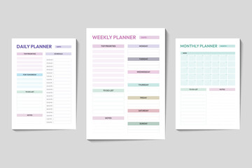 daily, weekly and monthly planner kdp interior