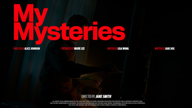 Cinematic Film Title Card, Movie Poster Typography Overlay 43 , ( Wide - Square - Vertical )