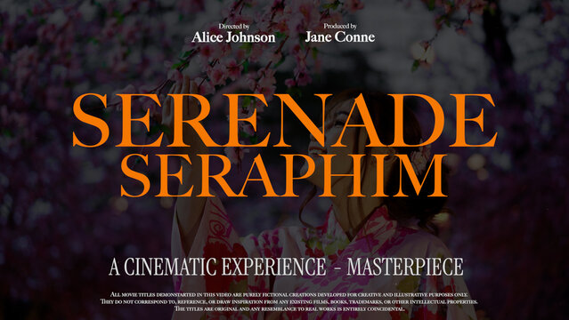 Cinematic Film Title Card, Movie Poster Typography Overlay 50 , ( Wide - Square - Vertical )
