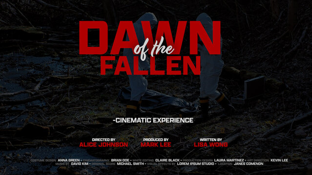 Cinematic Film Title Card, Movie Poster Typography Overlay 52 , ( Wide - Square - Vertical )