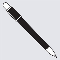 a pen silhouette vector art illustration, ball pen