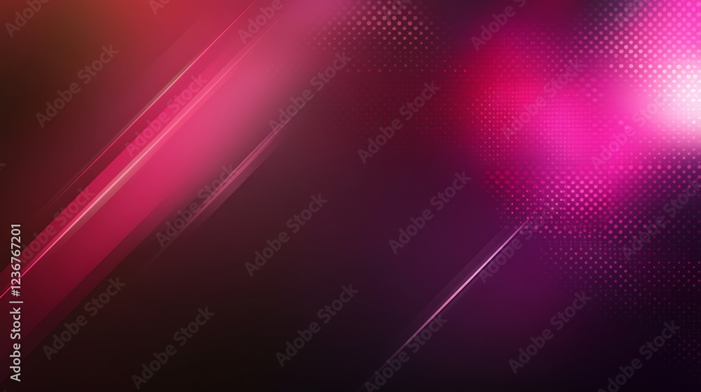 Poster Abstract Pink and Dark Background Design with Lines and Dots