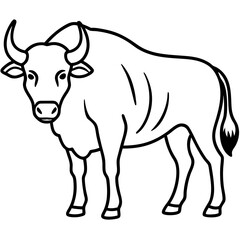 Minimal Buffalo Sketch in Vector