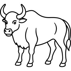 Minimal Buffalo Sketch in Vector